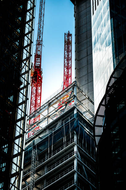 istock Skyscrapers and construction site in London 1345129698
