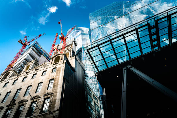 Skyscrapers and construction site in London