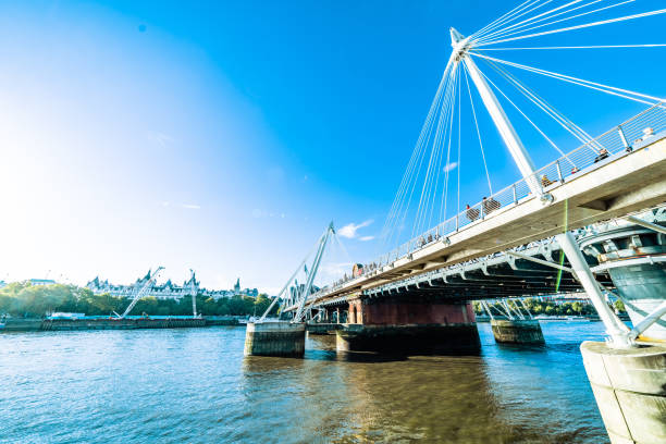 istock Hungerford Bridge and Golden Jubilee Bridges 1345132011