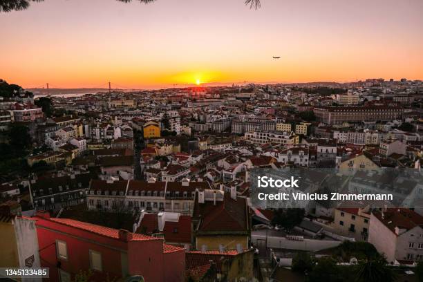 Sunset In Lisbon Stock Photo - Download Image Now - Architecture, Building Exterior, Capital Cities