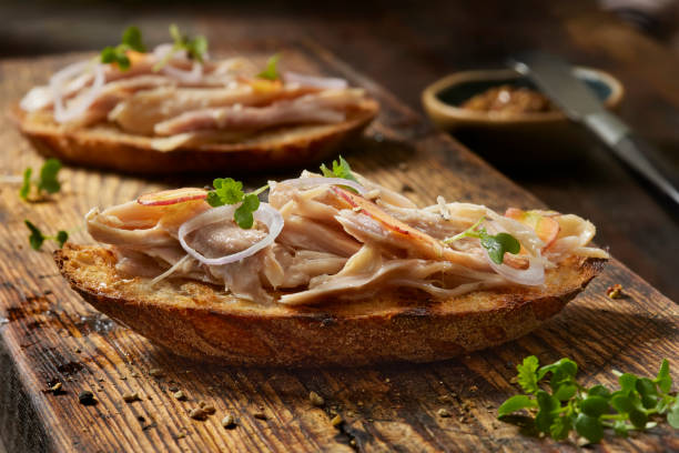 Confit Rabbit on Toasted Sourdough Bread