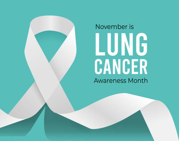 November is Lung Cancer Awareness Month. Vector illustration November is Lung Cancer Awareness Month. Vector illustration with white ribbon month stock illustrations