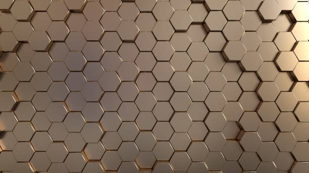 istock Abstract Golden Honeycomb Background - 3D Illustration 1345137509