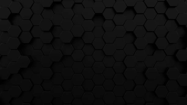 istock Abstract Black Honeycomb Background - 3D Illustration 1345137511