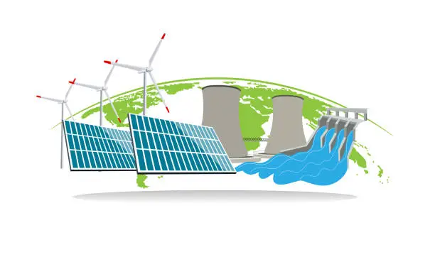 Vector illustration of Alternative energy.