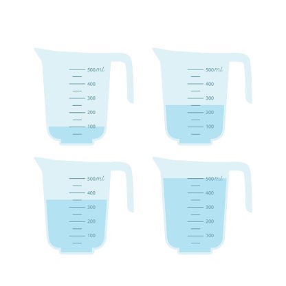 Large 0.5 liter measuring beaker. vector illustration