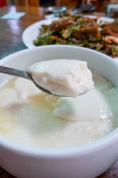 Korean food Dongtae Tang, spicy pollack stew in a hot pot.