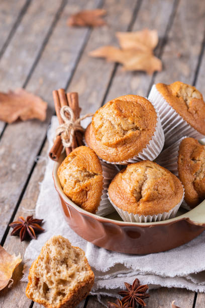 istock Homemade autumn cakes or muffins with nuts and spices 1345158121