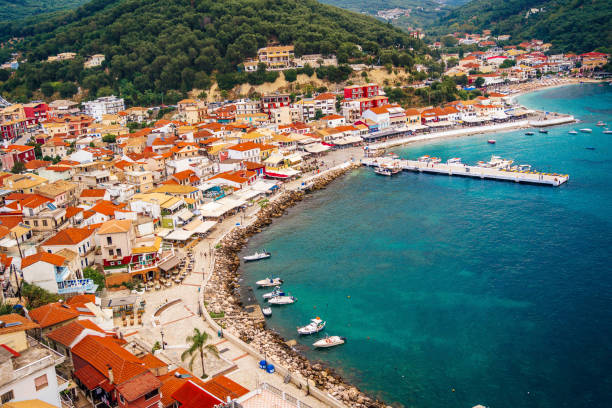 Panoramic view colorful of Parga, Greece