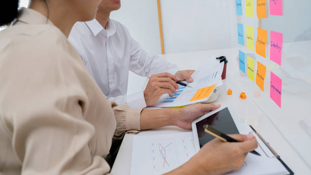 istock Start up partners are discussing the ideas for new strategy of development. 1345159223