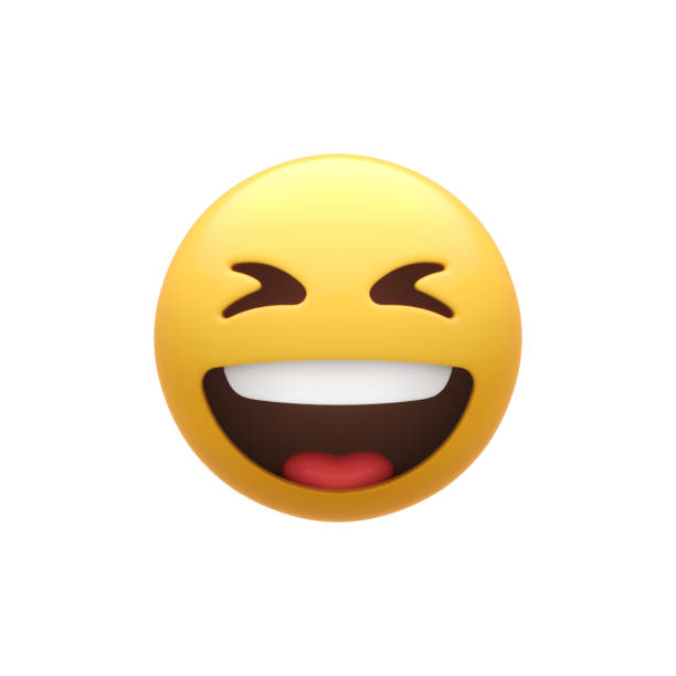 Grinning Smiley Face with Squinting Eyes stock photo