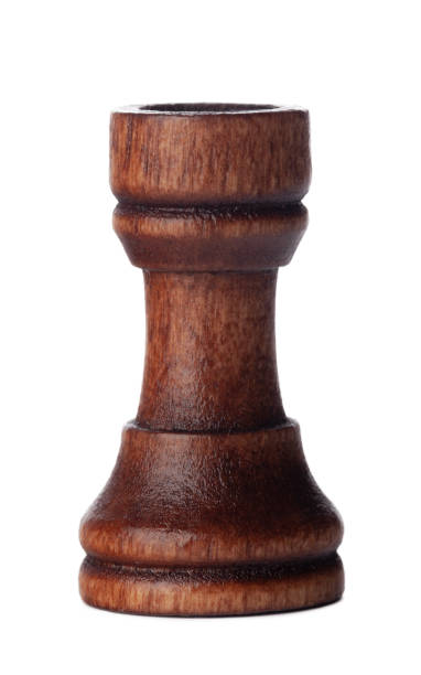 istock Wooden chess pieces close up isolated on white 1345159700