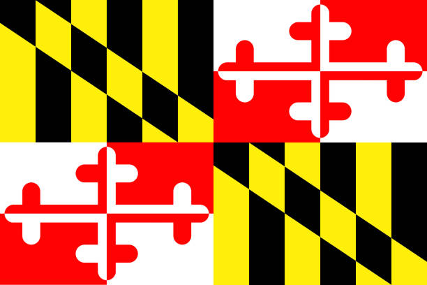 illustrations, cliparts, dessins animés et icônes de drapeau de l’état du maryland - maryland flag banner us state flag