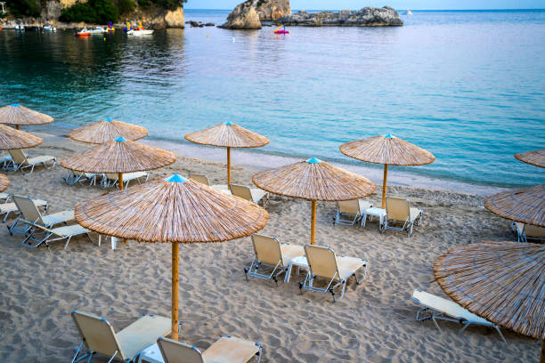 istock Parasols at the beach 1345160196