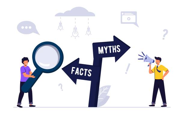 Myths and facts Information accuracy in flat tiny persons concept Businessman and directional sign of facts versus myths Verify rumors scene Fake news versus trust and honest data source Myths and facts Information accuracy in flat tiny persons concept Businessman and directional sign of facts versus myths Verify rumors scene Fake news versus trust and honest data source mythology stock illustrations