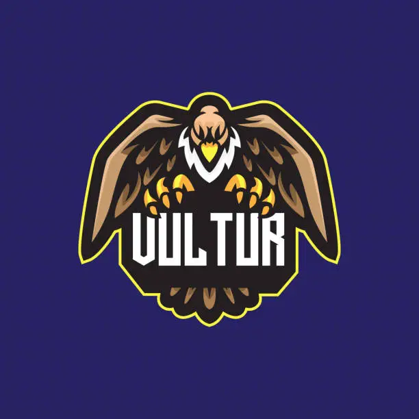 Vector illustration of Vultur mascot vector e sport logo template