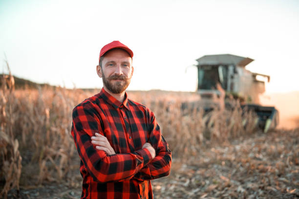 istock Portrait of farmer during corn harvesting. 1345164762