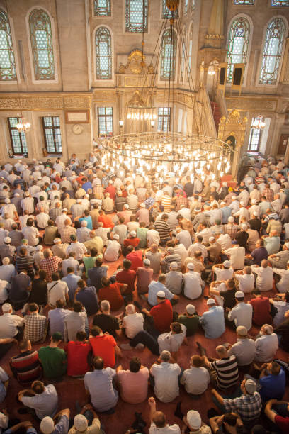Friday prayer Muslim community at Eyup Sultan Mosque.Istanbul,Turkey.1 July 2016