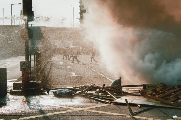 istock Burning street blockade 1345165518