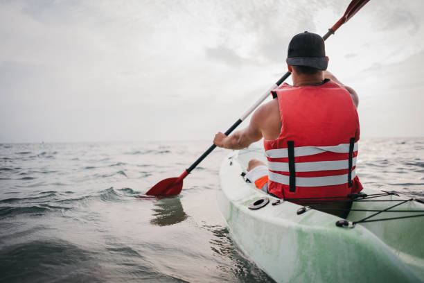 istock Silhouette of a canoeist 1345169931