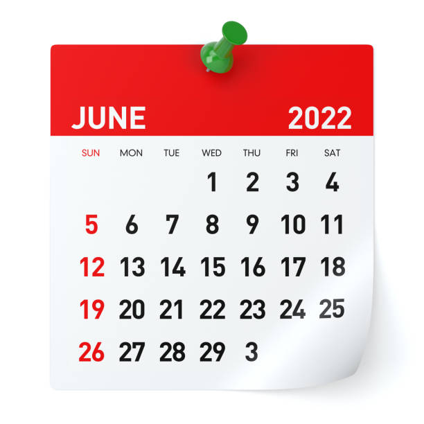 istock June 2022 - Calendar. Isolated on White Background. 3D Illustration 1345172146