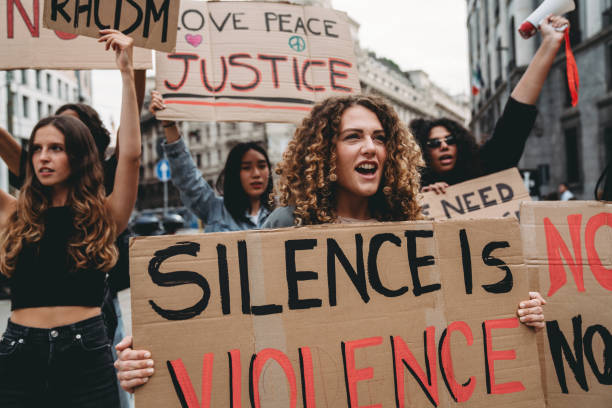 istock People are marching together on strike against racism 1345174145
