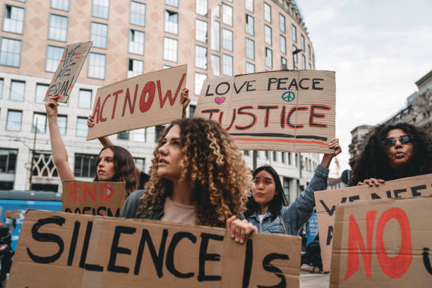 istock People are marching together on strike against racism 1345174146