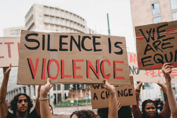 istock People are marching on strike against racism 1345174159