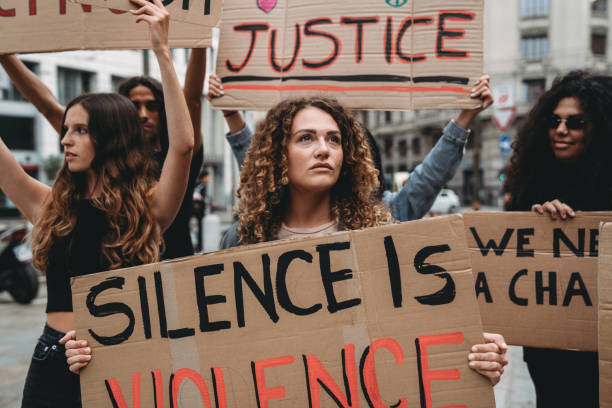 istock People are marching together on strike against racism 1345174171