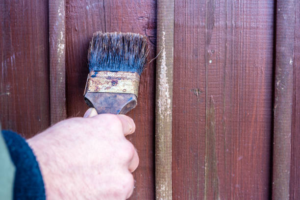 istock Paint a wooden wall in the garden 1345175653