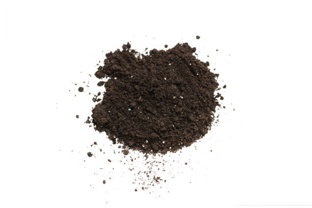 istock Black land for plant isolated on white background. 1345176942