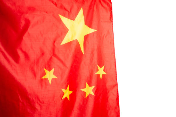China flag waving as a background. Isolated.