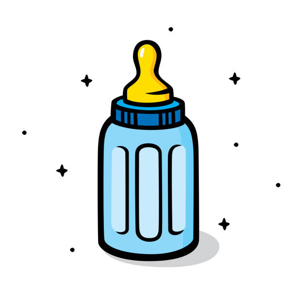 614 Baby Bottle With Milk Cartoon Illustrations & Clip Art - iStock