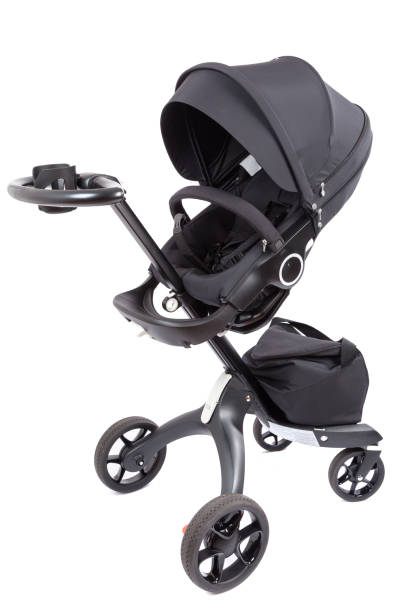 istock Modern baby stroller isolated on white. New baby carriage 1345185883