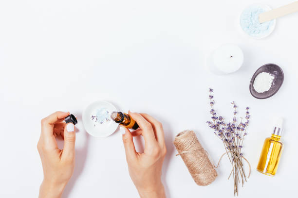 istock Female hands mix homemade cosmetics 1345186240