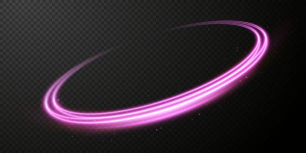 라이트 핑크 트위글. 핑크 라인의 곡선 빛 효과. 빛나는 분홍색 원. 라이트 핑크 페디스탈, 연단, 플랫폼, 테이블. 벡터 png - copy space flash stock illustrations