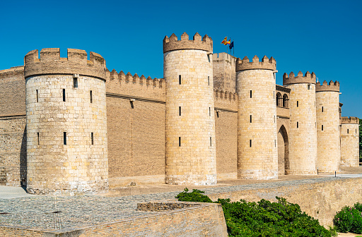 A view of the ancient walls in the city center of Fes, Morocco