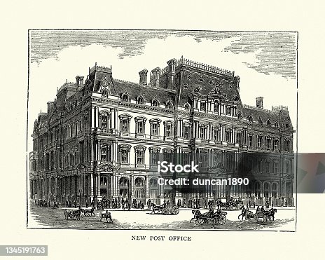 istock United States Post Office and Sub-Treasury Building, Boston, USA, 1872, Victorian architecture 19th Century 1345191763