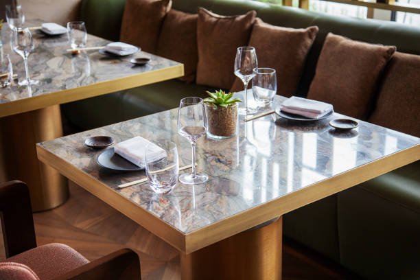 istock Luxury Interior With Elegant Table Settings At A Classic Restaurant 1345195646