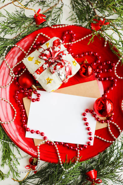 istock frame from fir branches and Christmas tree decorations 1345201551