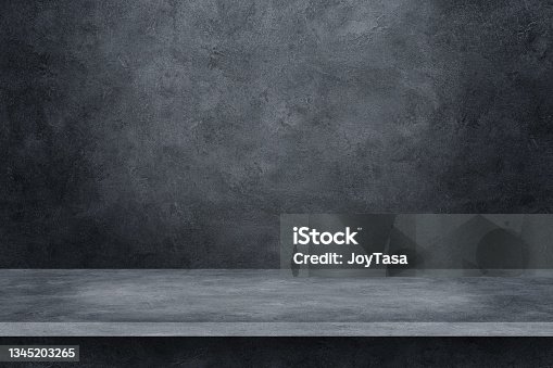 istock cement shelf and floor on concrete background for design 1345203265