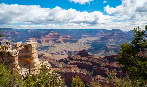 Mather point lookout on the South Rim of the Grand Canyon, Arizona, USA.