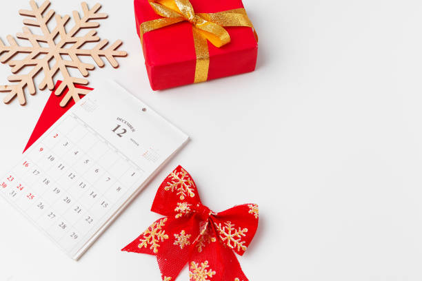 istock Christmas gift and christmas decorations isolated on white background 1345209867