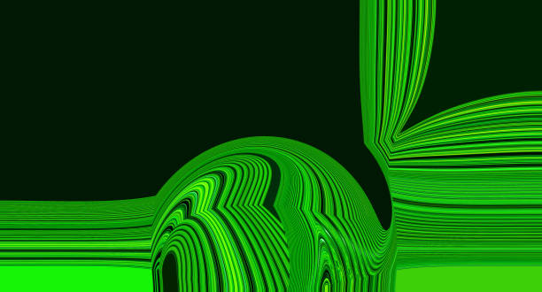 Abstract modern dark greenish black background with fluid luminous neon green waves. Innovation technology concept. Luxury backdrop. Geometric digital wallpaper. Wall. AI. Tech design. Sphere shape. abstracto moderno fondo negro verdoso oscuro con ondas fluidas luminosas de color verde neón. concepto de tecnología de innovación. telón de fondo de lujo. fondo de pantalla digital geométrico. pared. ia. diseño tecnológico. forma de esfera.
