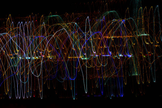 istock Abstract concepts with long exposure in city lights 1345216320