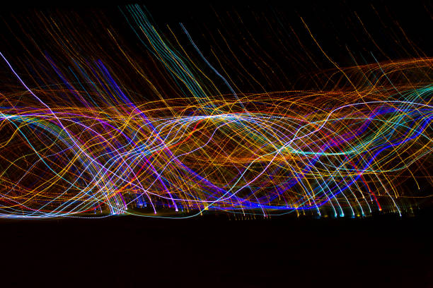 istock Abstract concepts with long exposure in city lights 1345216364
