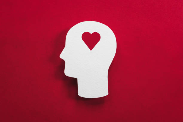 Heart in head symbol for love,affection, psychology and addiction concept Heart in head symbol for love,affection, psychology and addiction concept hysteria stock pictures, royalty-free photos & images