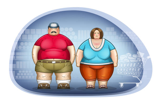 26 Obese Couple Illustrations & Clip Art - iStock | Obesity, Obese woman,  Middle aged couple