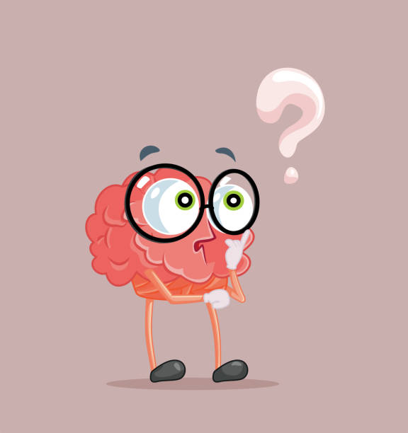 illustrations, cliparts, dessins animés et icônes de drôle de cerveau ayant des questions vector cartoon - inattention