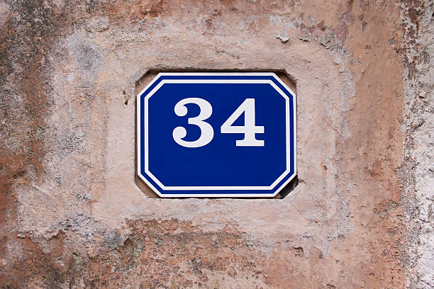 Number thirty four stock photo